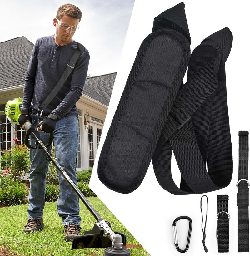 CONLI Padded String Trimmer Strap with Non-Slip Shaft Clamp, Shoulder Strap for Weed Trimmer and Weed Eater Shoulder Strap Compatible with Leaf Blowers - Image 1